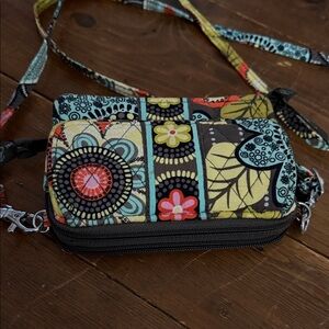 Vera Bradley Colorful Floral Crossbody Bag Wallet Purse